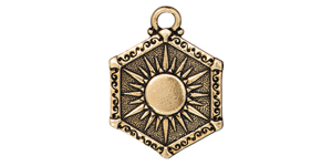 TierraCast : Pendant - Sun & Moon, Antique Gold