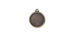 TierraCast : Drop Charm - 1" Poppy Bezel, Brass Oxide