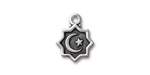 TierraCast : Drop Charm - Crescent Moon & Star, Antique Silver