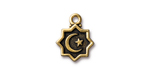 TierraCast : Drop Charm - Crescent Moon & Star, Antique Gold