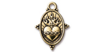 TierraCast : Charm - Sacred Heart, Antique Gold