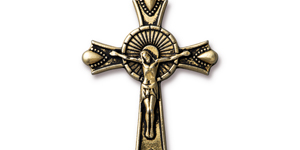 TierraCast : Pendant - Crucifix, Antique Gold