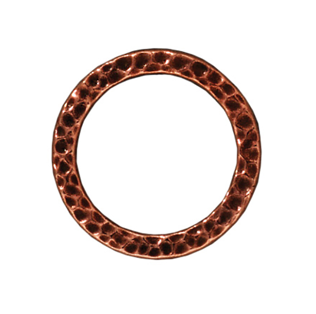 TierraCast : Link - 19mm, 14.3mm Hole, Large Hammertone Ring, Antique Copper