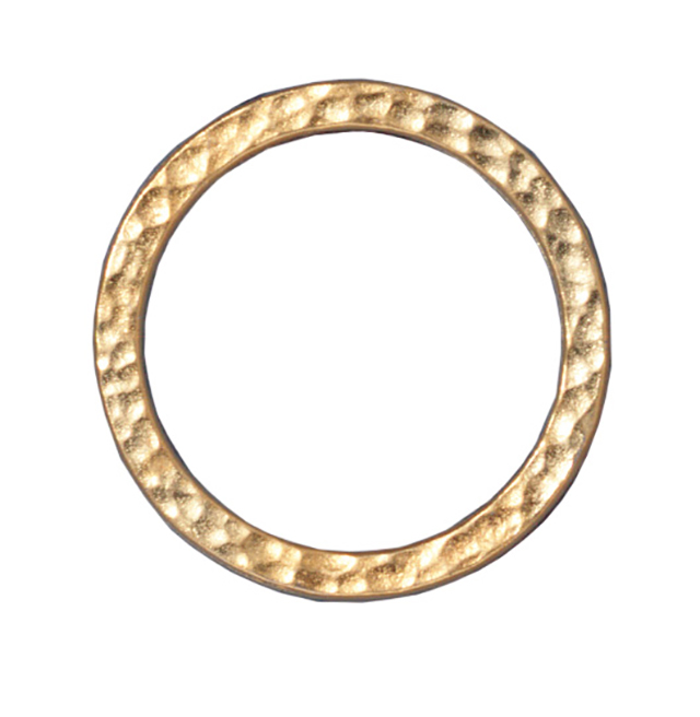 TierraCast : Link - 1" Hammertone Ring, Gold