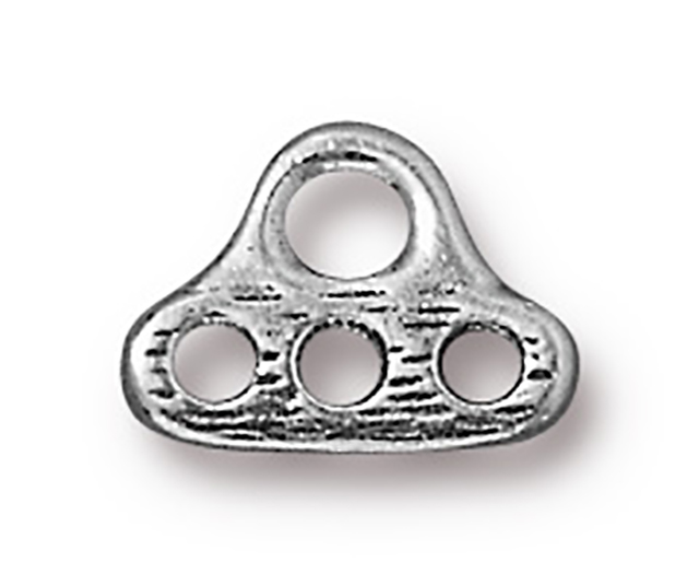 TierraCast : Link - 10 x 7.5mm, 2 x 1.5mm Loop, 3 Hole End Bar, Antique Pewter