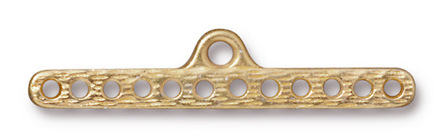 TierraCast : Link - 37 x 8mm, 2mm Loop, 1.5mm Hole, 12 Hole End Bar, Gold