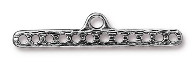 TierraCast : Link - 37 x 8mm, 2mm Loop, 1.5mm Hole, 12 Hole End Bar, Antique Pewter