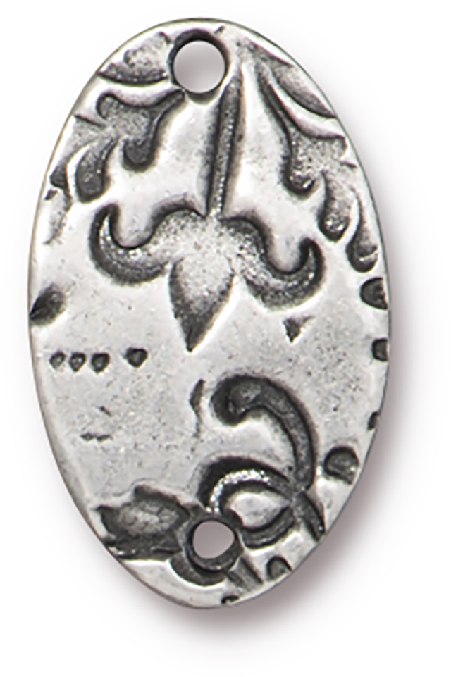 TierraCast : Link - 19 x 12mm, 1.5mm Hole, Flora Oval Connector, Antique Pewter