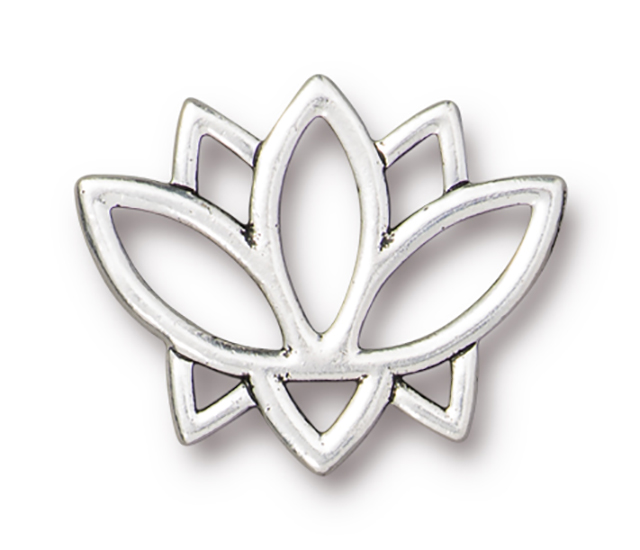 TierraCast : Link - 23.5 x 19mm Open Lotus, Antique Silver