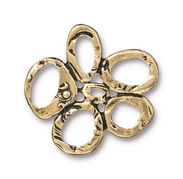 TierraCast : Link - 25 x 24mm Intermix 5 Rings, Antique Gold