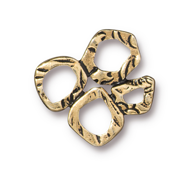 TierraCast : Link - 17 x 15mm Intermix 4 Rings, Antique Gold