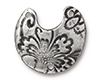 TierraCast : Link - 21 x 19mm, 2mm Hole, Flora Crescent, Antique Pewter