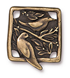 TierraCast : Link - 21 x 18.5mm, 2mm Hole, Botanical Birds, Brass Oxide