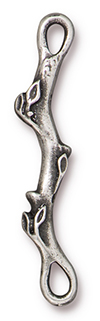 TierraCast : Link - 35mm Botanical Branch, 2mm Hole, Antique Pewter