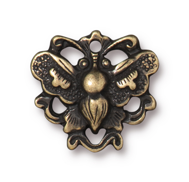 TierraCast : Link - 17 x 16mm, 1.5mm Loop, Butterfly, Brass Oxide