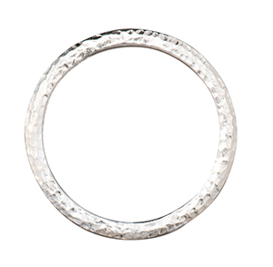 TierraCast : Link - Hammertone 1.25" Ring, Rhodium