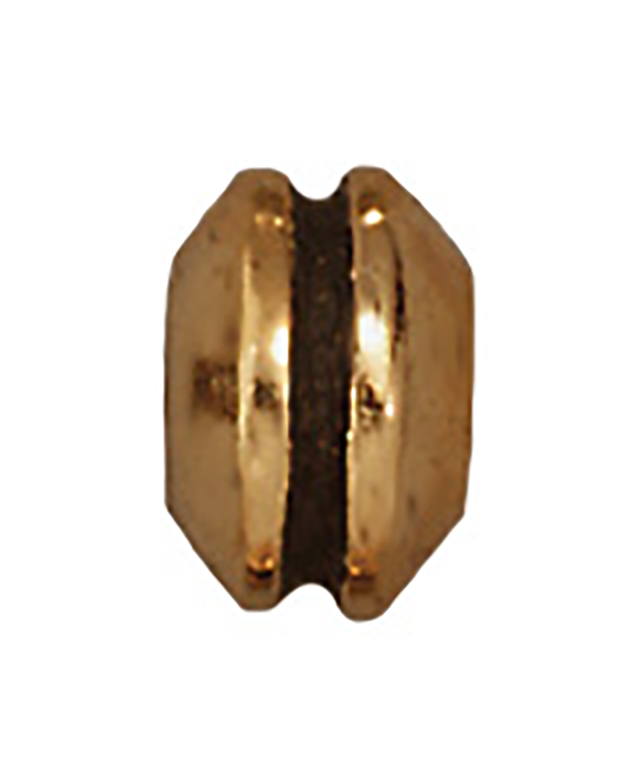 TierraCast : Bead - 7.5 x 5mm, 3mm Hole, Grooved LH, Antique Gold