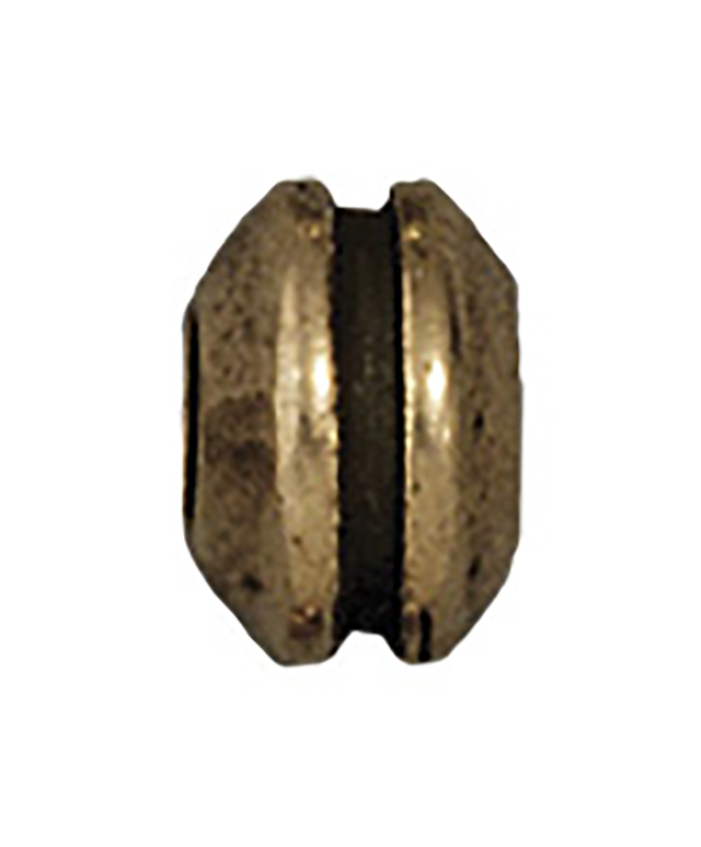 TierraCast : Bead - 7.5 x 5mm, 3mm Hole, Grooved LH, Brass Oxide