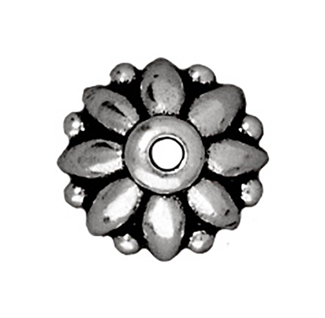 TierraCast : Bead Cap - 10 mm Dharma, Antique Silver