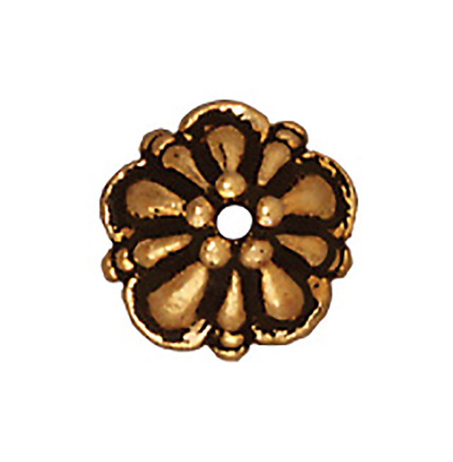 TierraCast : Bead Cap - 8 mm Tiffany, Antique Gold