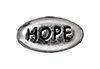 TierraCast : Bead - 11 x 6mm Word Hope, Antique Rhodium