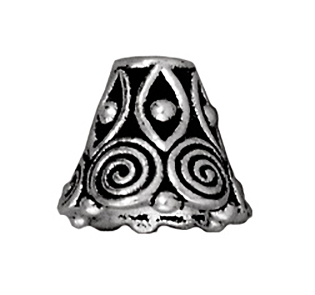 TierraCast : Cone - 9.5 x 8.5mm Spiral, Antique Silver