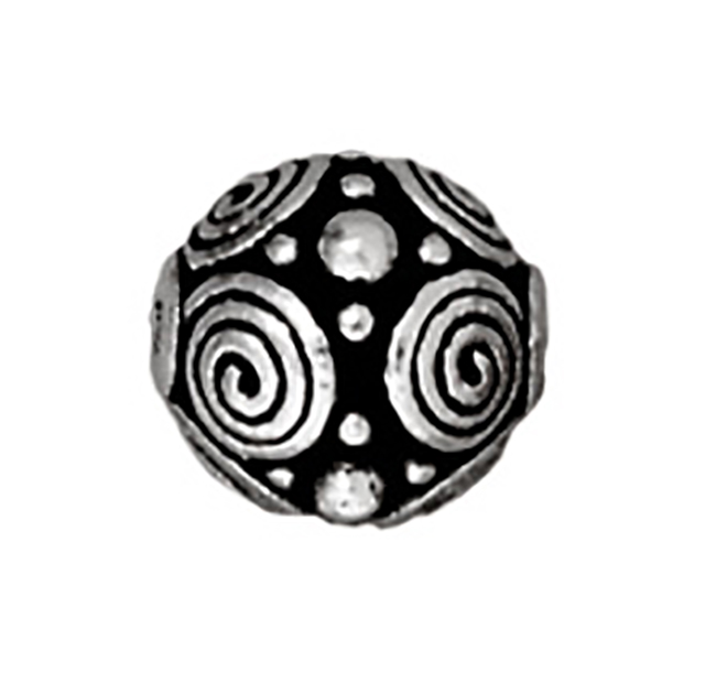 TierraCast : Bead - 8mm Spirals, Antique Silver