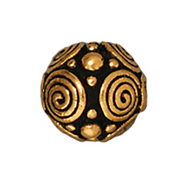 TierraCast : Bead - 8mm Spirals, Antique Gold