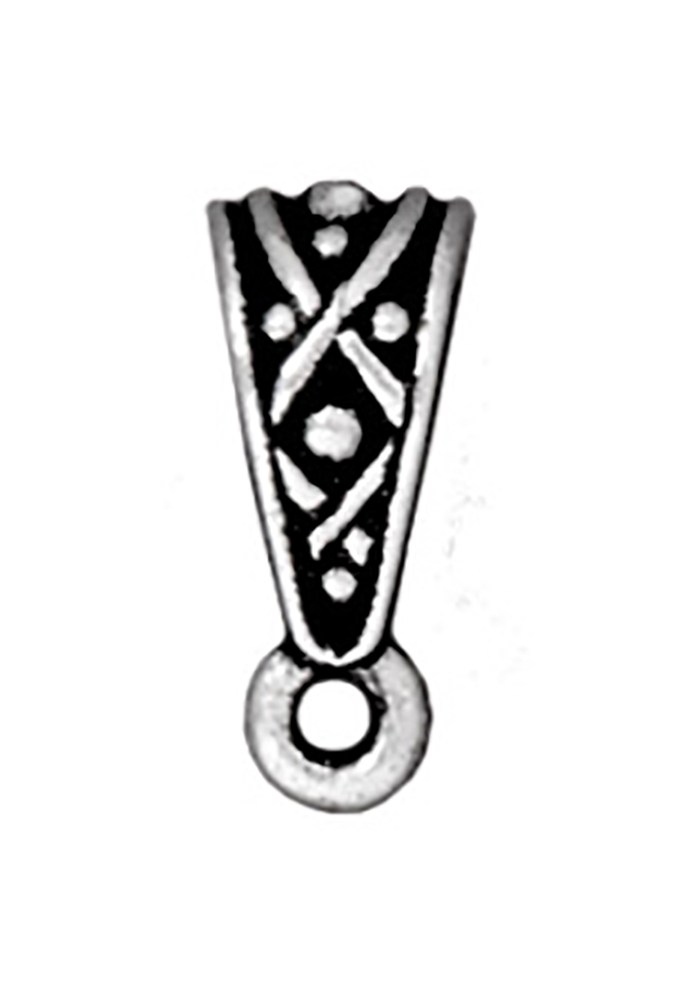 TierraCast : Bail - 13 x 5mm, 1mm Loop, 3mm Hole, Legend, Antique Silver