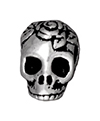 TierraCast : Bead - 10 x 10mm, 2.5mm Hole, Skull LH, Antique Silver