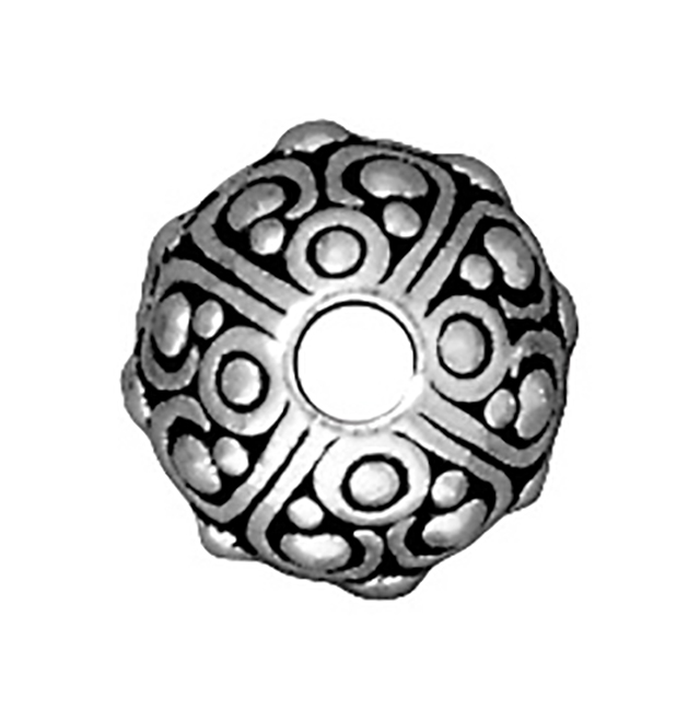 TierraCast : Bead - 10 mm Oasis LH, Antique Silver