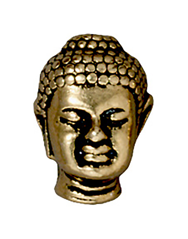 TierraCast : Bead - 14 x 10mm, Buddha LH, 2.5mm Hole, Antique Gold