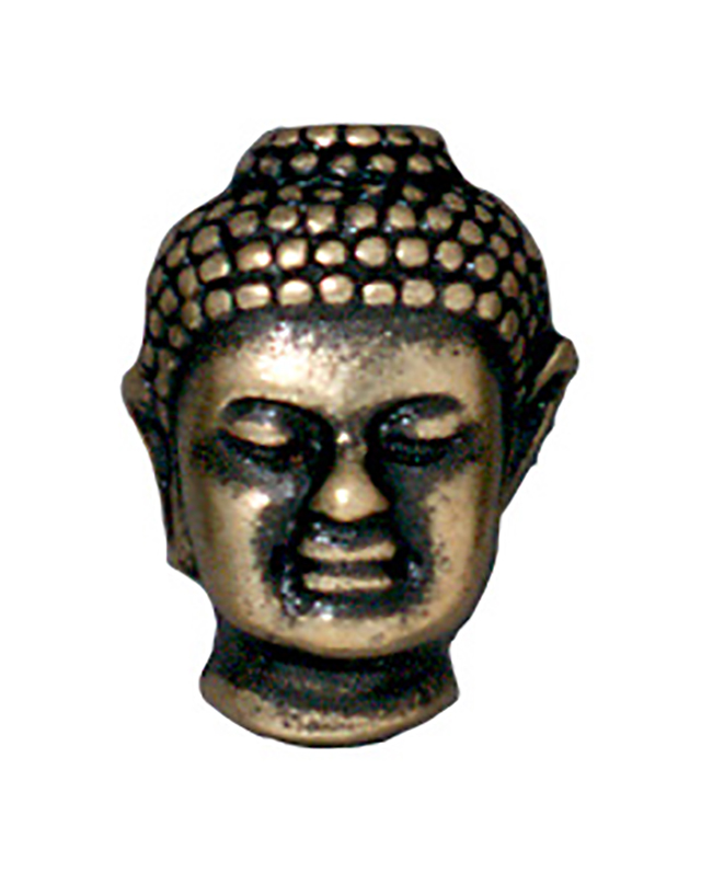 TierraCast : Bead - 14 x 10mm, Buddha LH, 2.5mm Hole, Brass Oxide