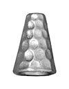TierraCast : Cone - 12.5 x 9mm, 1.5mm Hole, Tall Hammertone, Rhodium-S