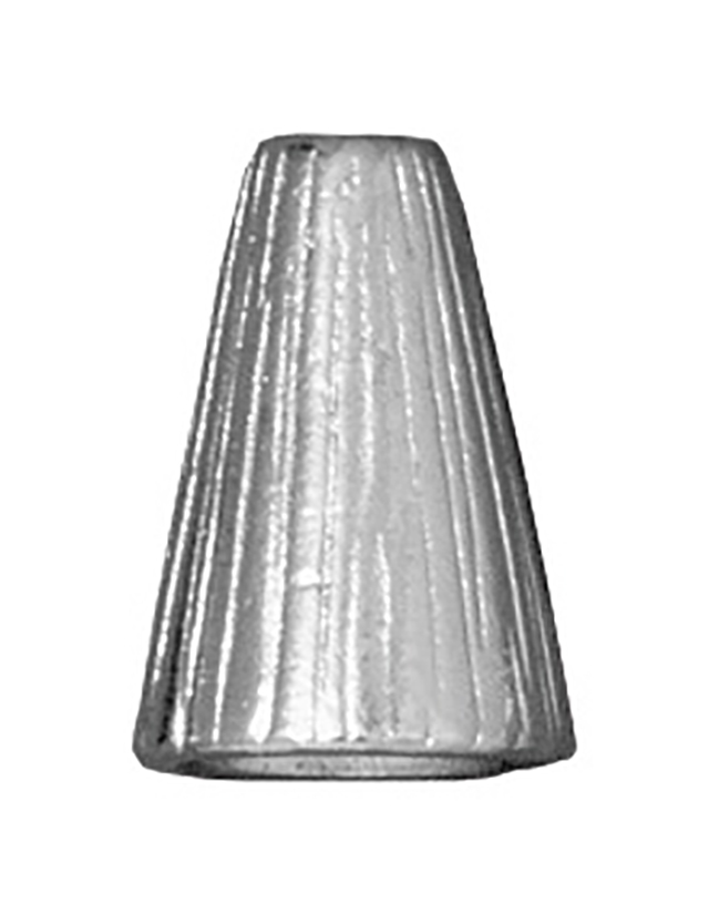 TierraCast : Cone - 12.5 x 9mm, 1.5mm Hole, Tall Radiant, Rhodium