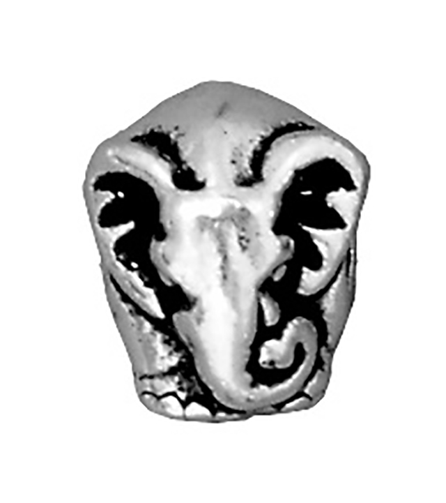 TierraCast : Bead - 12 x 9.5mm, 4mm Hole, Elephant Euro, Antique Silver