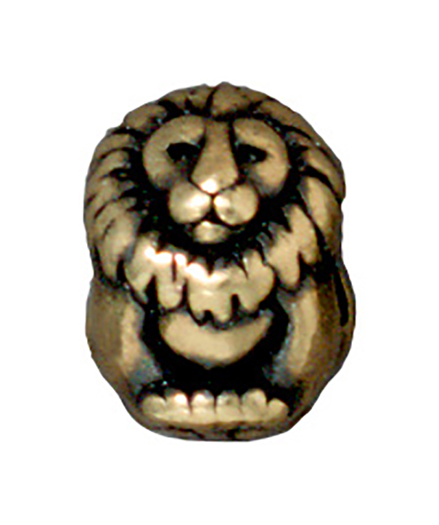 TierraCast : Bead - 11.5 x 9mm, 4mm Hole, Lion Euro, Brass Oxide