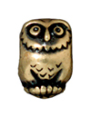 TierraCast : Bead - 12 x 8.5mm, 4mm Hole, Owl Euro, Brass Oxide