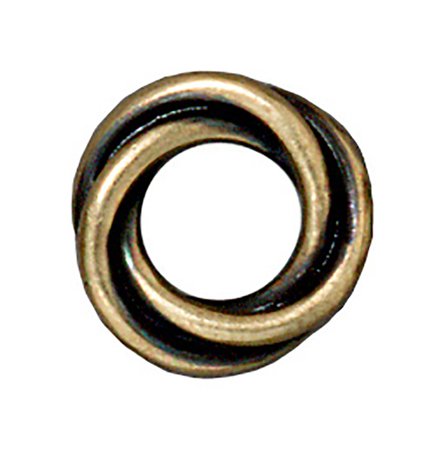 TierraCast : Bead - 12 mm Twisted Spacer, Brass Oxide