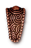 TierraCast : Pinch Bail - 16.5 x 9mm, 13mm Depth, Large Spiral, Antique Copper