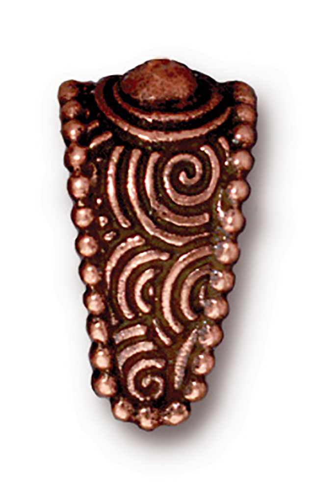 TierraCast : Pinch Bail - 16.5 x 9mm, 13mm Depth, Large Spiral, Antique Copper