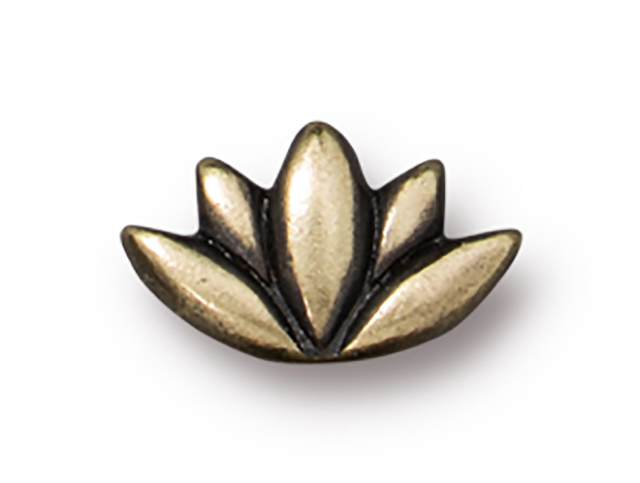 TierraCast : Bead - 12 x 7mm Lotus, Brass Oxide