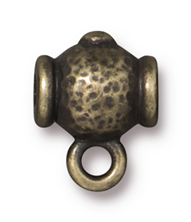 TierraCast : Bead - 13 x 10mm, 2.3mm Loop, 2.8mm Hole, Guru, Brass Oxide