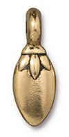 TierraCast : Spacer - 22 mm Lotus Petal, Antique Gold