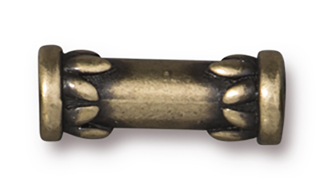 TierraCast : Tube Bead - 15 mm Lotus, Brass Oxide