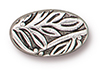 TierraCast : Bead - 13 x 8mm, 1mm Hole, Botanical, Antique Silver