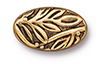 TierraCast : Bead - 13 x 8mm, 1mm Hole, Botanical, Antique Gold