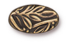TierraCast : Bead - 13 x 8mm, 1mm Hole, Botanical, Brass Oxide
