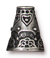 TierraCast : Cone - 13 x 11mm, 2mm Hole, 7.8mm ID, Flowering, Antique Pewter