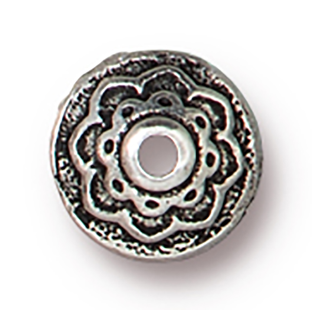 TierraCast : Bead Cap - 8mm Lotus, Antique Silver